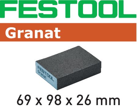 Eponge abrasive, Granat, 69x98x26 mm