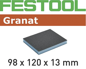 Eponge abrasive, Granat, 98x120x13 mm